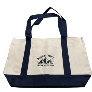 Busch Light Canvas Tote in Navy and White. NEW